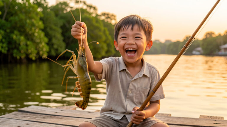 🎣 ตกกุ้งแม่น้ำเจ้าพระยา — วิถีเด็กบางกระเจ้า ความสุขที่หากันไม่ได้ในห้าง