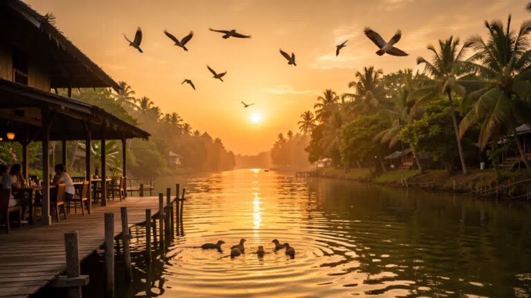 🌅 เช้านี้ที่คุ้งบางกระเจ้า — นากน้อยหากิน นกบินวน วิวสุดสายตา